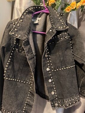 Studded Black Denim Jacket